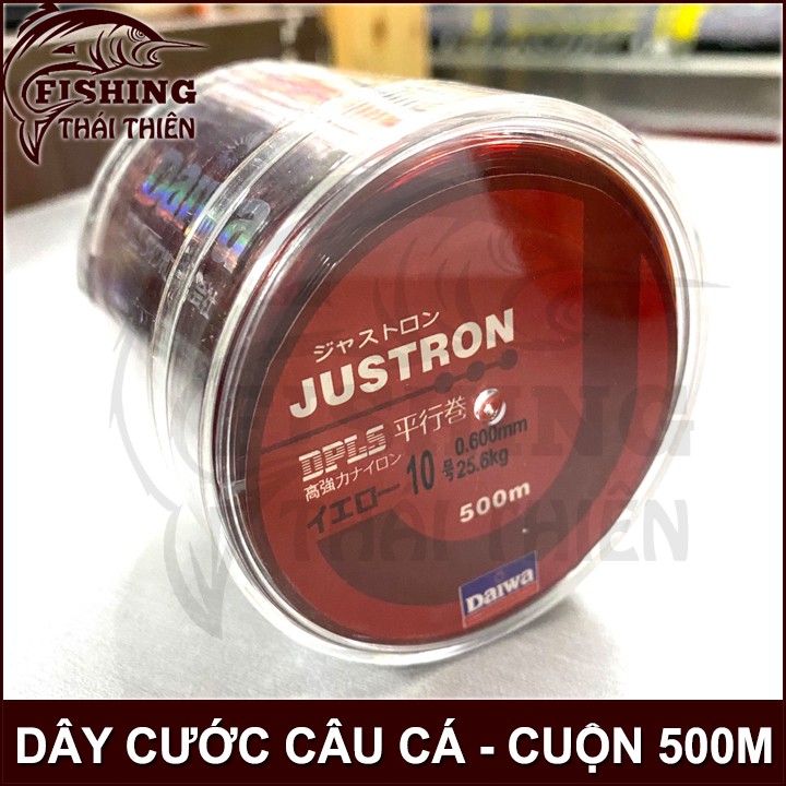 Dây câu, Cước Câu Cá Siêu Bền Daiwa Justron cuộn dài 500m màu đỏ