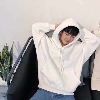 Áo khoác Hoodie nam nữ unisex đôi cặp form rộng trơn trắng đen có mũ đẹp chất nỉ phong cách trẻ trung Hàn Quốc