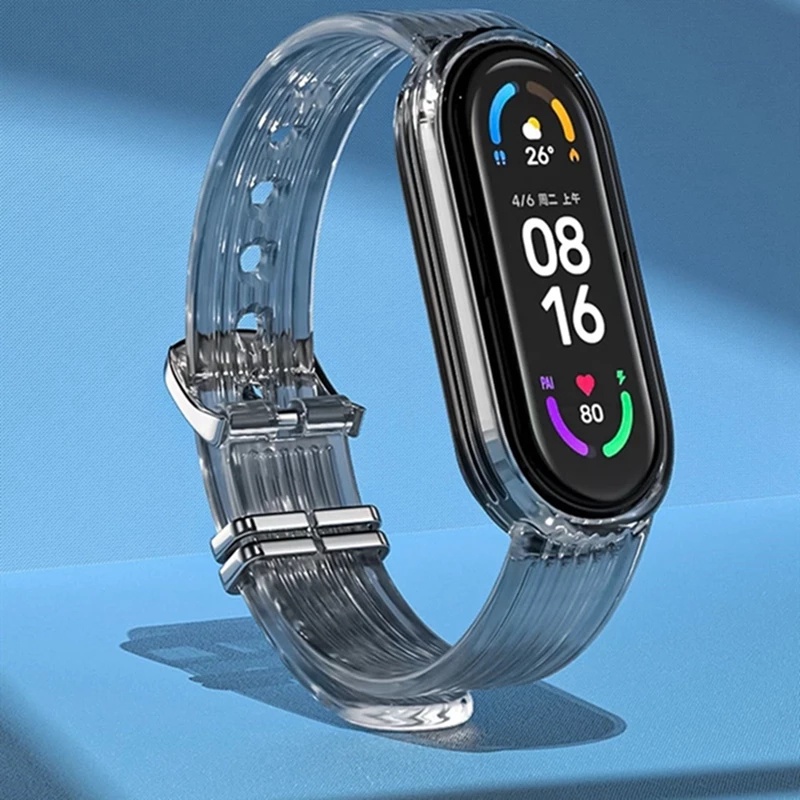 Dây Đeo Thay Thế Bằng Silicone Trong Suốt Cho Xiaomi Mi Band 7 6 5 4 3 Xiaomi Miband 6 5 band6