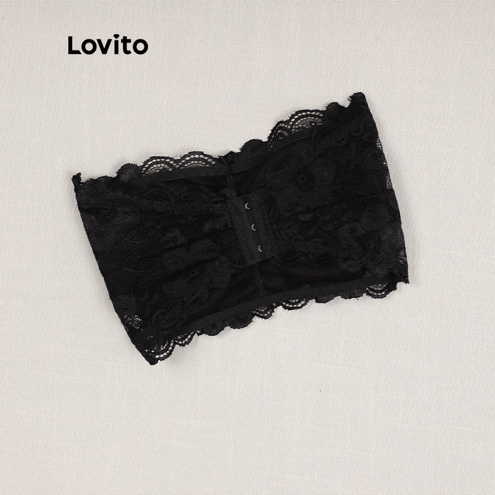 Áo ngực Lovito không gọng phối ren đơn giản thoải mái L00312 (Màu mơ/đen) | BigBuy360 - bigbuy360.vn