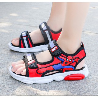 Sandal cho bé trai siêu nhận nhện Spider Man sandal trẻ em thiết kế Hàn Quốc đế cao su mềm đi êm chân
