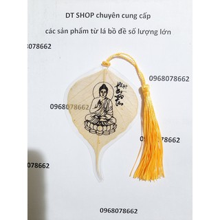 Lá bồ đề in chữ cầu may mắn tài lộc
