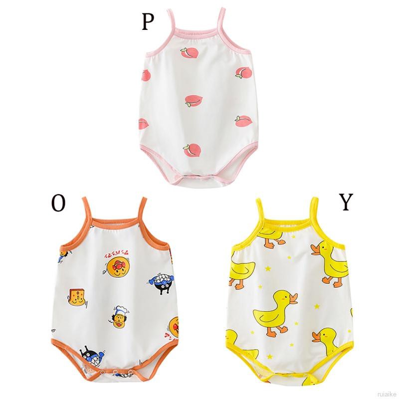 🍭 ruiaike 🍭 Baby Girl Boy One Piece Romper Infant Sleeveless Cotton Cartoon Bodysuit Newborn Outfits