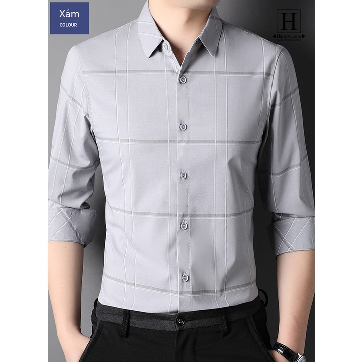 Áo sơ mi công sở nam dài tay kẻ sọc SOL-7936