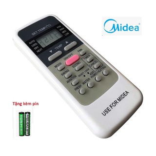 Điều khiển điều hòa Midea R51M/E  1 nút hồng mặt xanh - Remote điều hòa Midea R51M/E 1 nút hồng