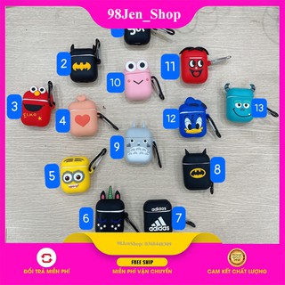 Case Airpods 2, Ốp Bảo Vệ Airpods 2(AirPod1), Chất Liệu Silicol Đựng Tai Nghe Không Dây i11 i12 i18 ... Tặng Kèm Móc Đeo