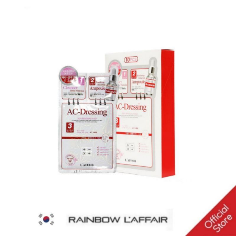 Combo sữa rửa mặt, ampoule, mặt nạ tái tạo - trẻ hóa da - ngăn ngừa mụn 3 Bước Rainbow L'affair Ac-dressing 28ml