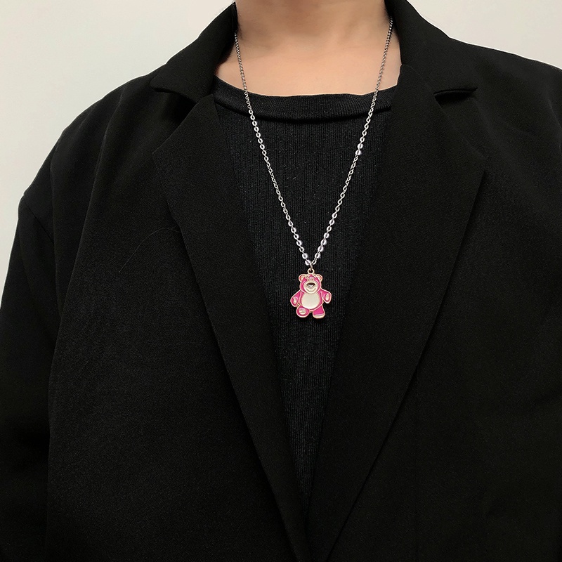 Vòng Cổ Mặt Hoạt Hình Gấu Dâu Tây Harajuku Đơn Giản Và Đa Năng Phụ Kiện Mát Mẻ