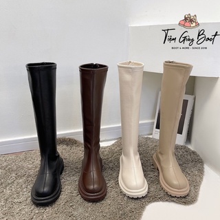 Giày boot gối nữ mũi tròn đế kếp cc25, giày bốt gối nữ đế bánh mì siêu ngầu - tiệm giày boot