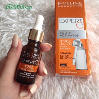 Serum Eveline ban đêm thần thánh bổ xung Vitamin C dưỡng da trắng sáng.