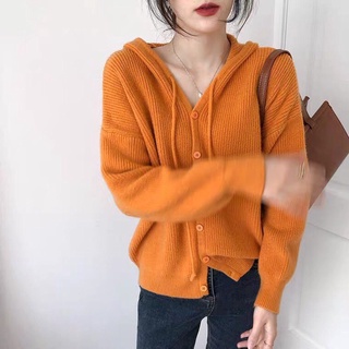 Áo Khoác Cardigan Dệt Kim Dáng Rộng Phong Cách Hàn Quốc
