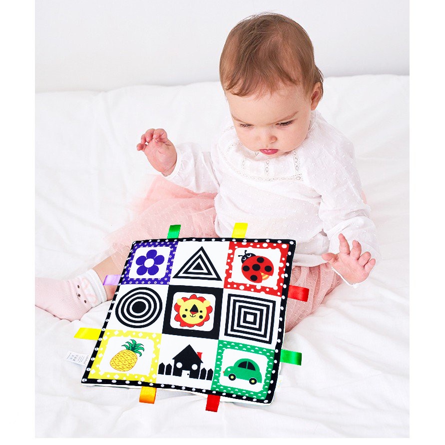 Tranh vải Tummy Time kích thích thị giác cho bé sơ sinh, phát triển não bộ Lalala Baby