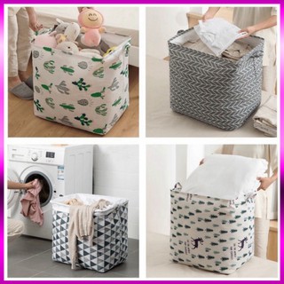 Túi vải đựng quần áo chăn màn hoa văn