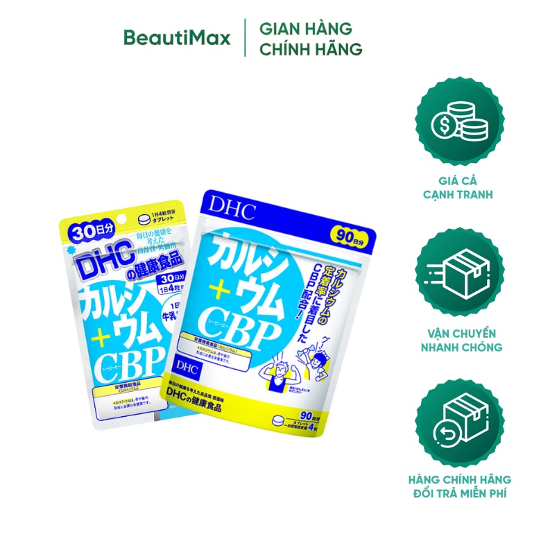 Viên uống canxi DHC Calcium CBP giảm nguy cơ loãng xương 30/90 viên BeautiMax