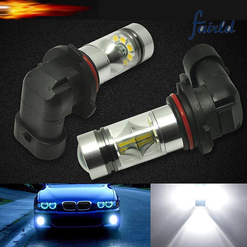 2pcs White Fog Driving Vehicle Bright Replacement Set Lighting 100W LED 6000K Super Kits 9006/HB4 DRL Auto Car Lights