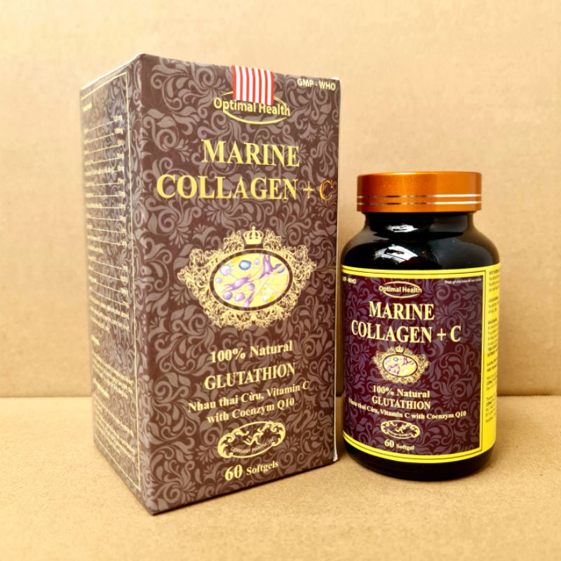 MARINE COLLAGEN + C hạn chế quá trình lõa hóa da, giúp da căng, sáng mịn - Hộp 60 viên