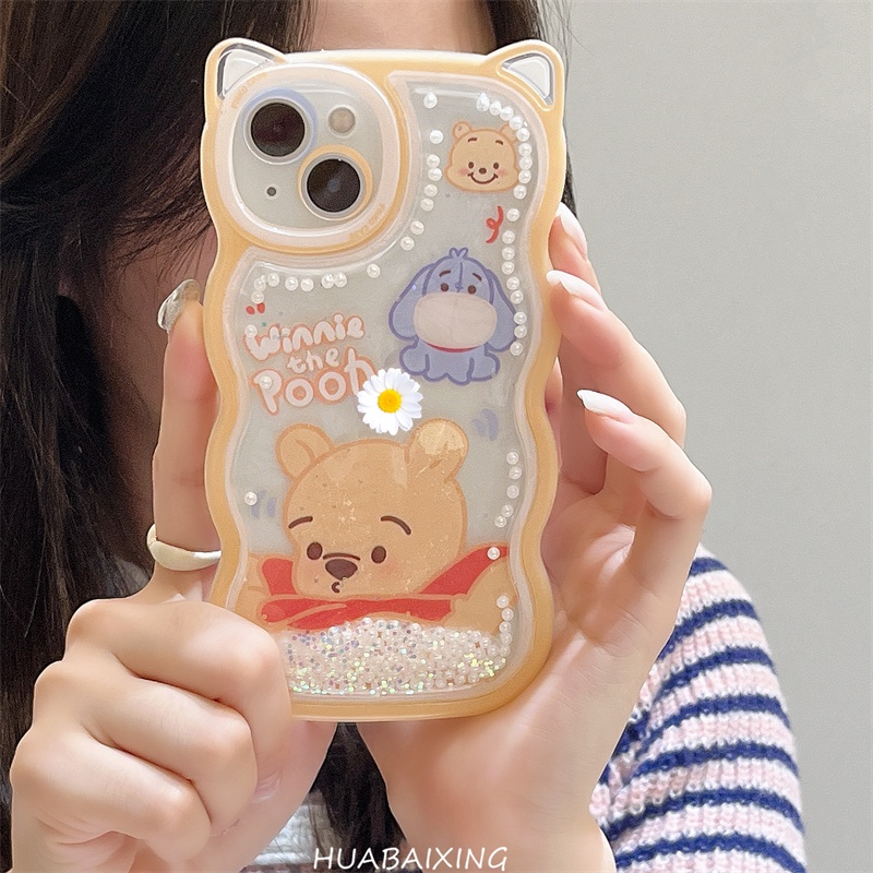 Ốp lưng iphone tai mèo gấu nhũ chảy gợn sóng 7plus/8plus/x/xs/xsmax/11/12/13 pro/max/plus - Dino case