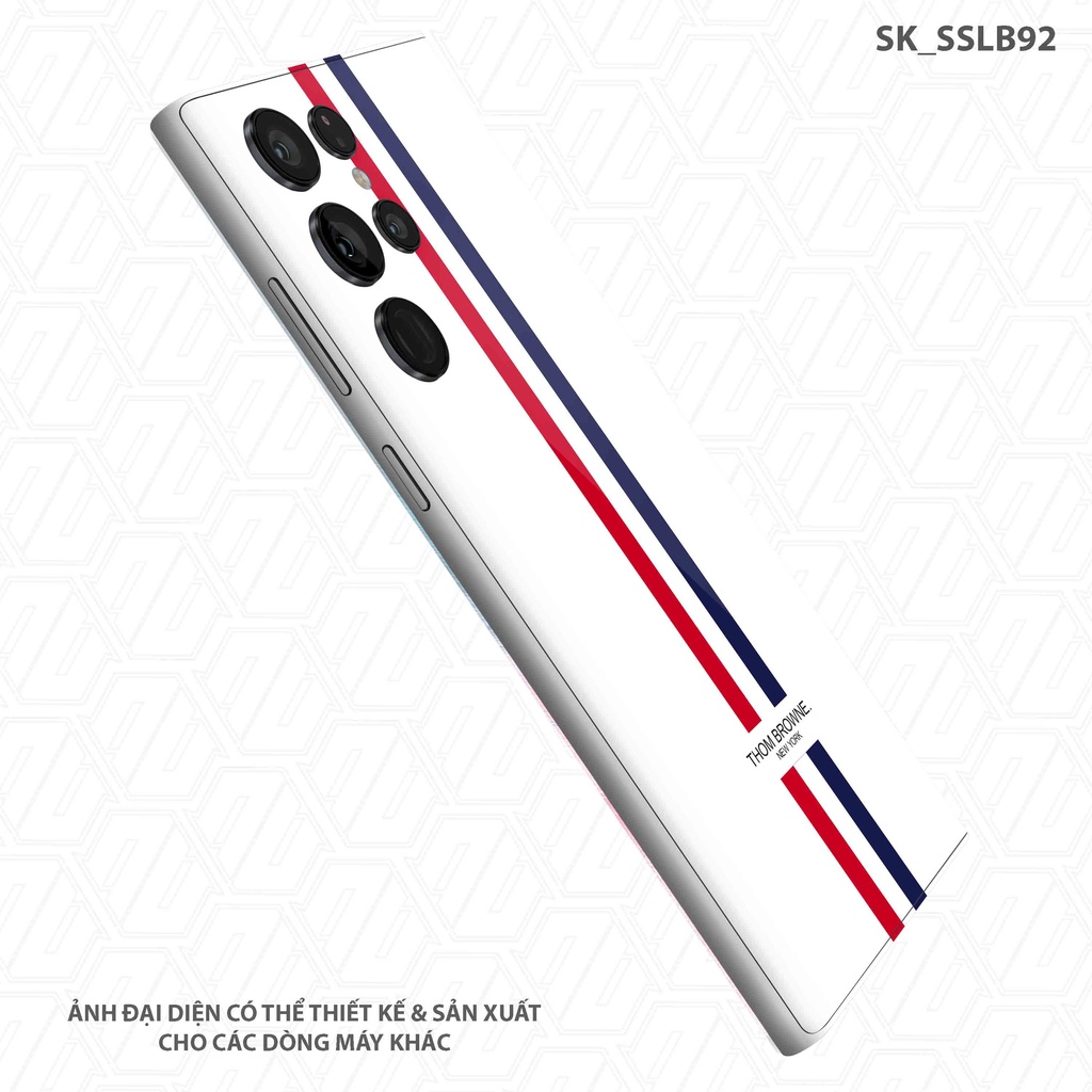 Miếng Dán Skin Thom Browne Trắng Dành Cho Samsung Fold 4/S22 |SK_SSLB92| Chất Liệu Cao Cấp, Chống Nước, Bền Màu, Cắt CNC