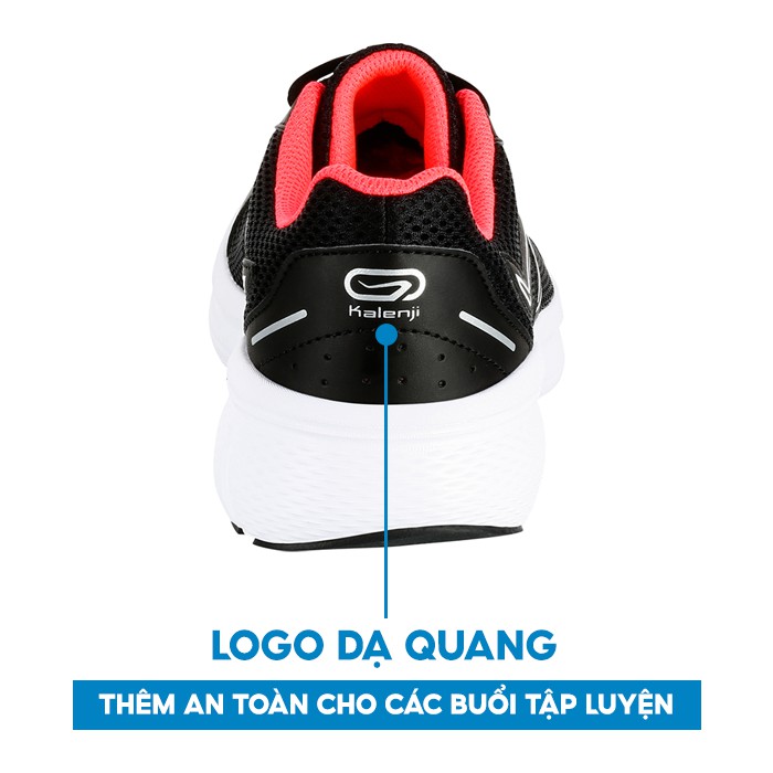 Giày thể thao nữ DECATHLON run cushion dành cho chạy bộ - đen/ hồng