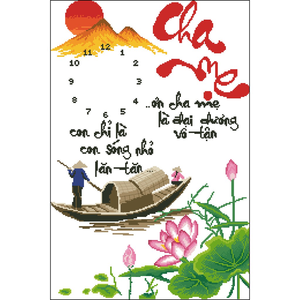 Tranh Thêu Chữ Thập Cha Me 73