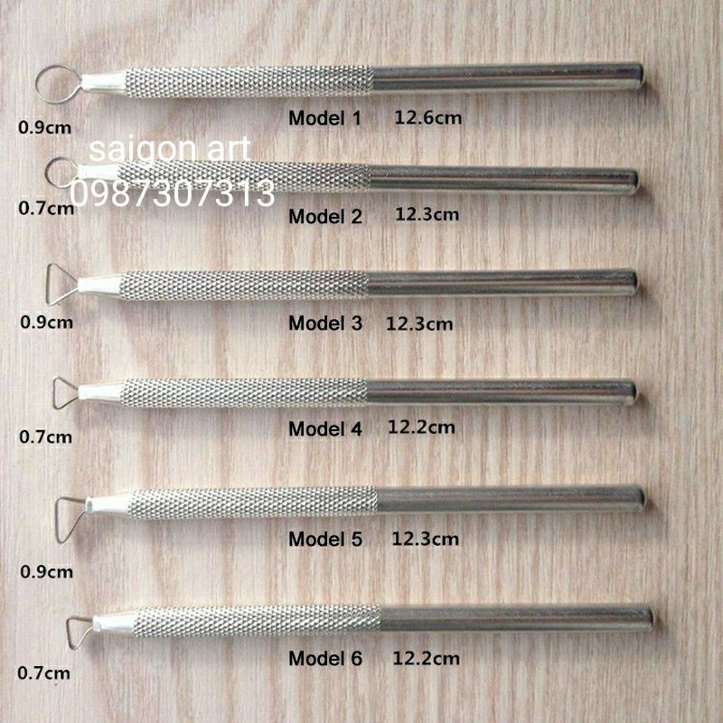 Dụng Cụ Điêu Khắc Đất Sét Thủ Công, Bộ Inox 6 Chi Tiết
