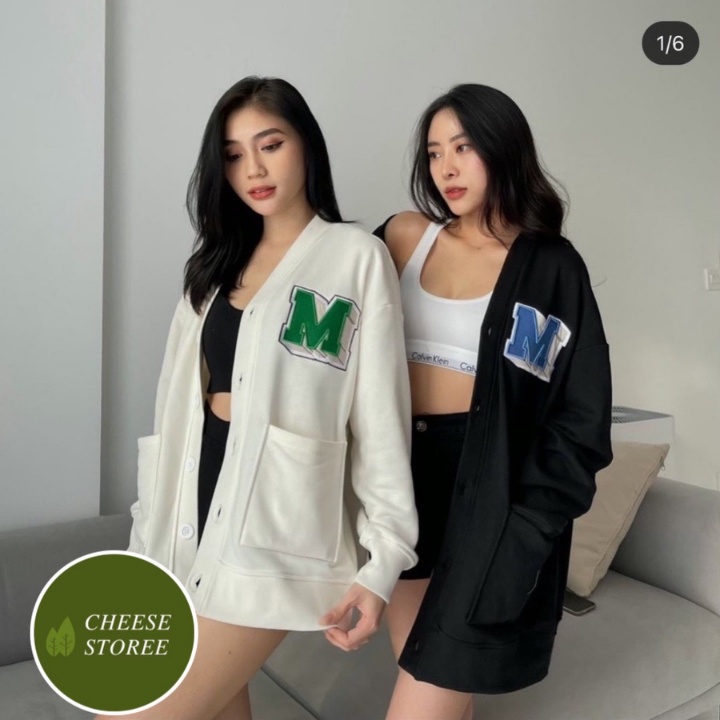 Áo Cardigan Len Mỏng Cho Nữ Phong Cách Ulzzang Phù Hợp Đi Đà Lạt, Dạo Biển - Thêu logo M missout