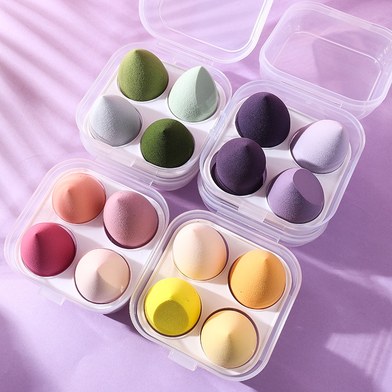Set 4 Mút Trang Điểm Siêu Mềm Hình Quả Trứng Có Thể Sử Dụng Ướt Và Khô