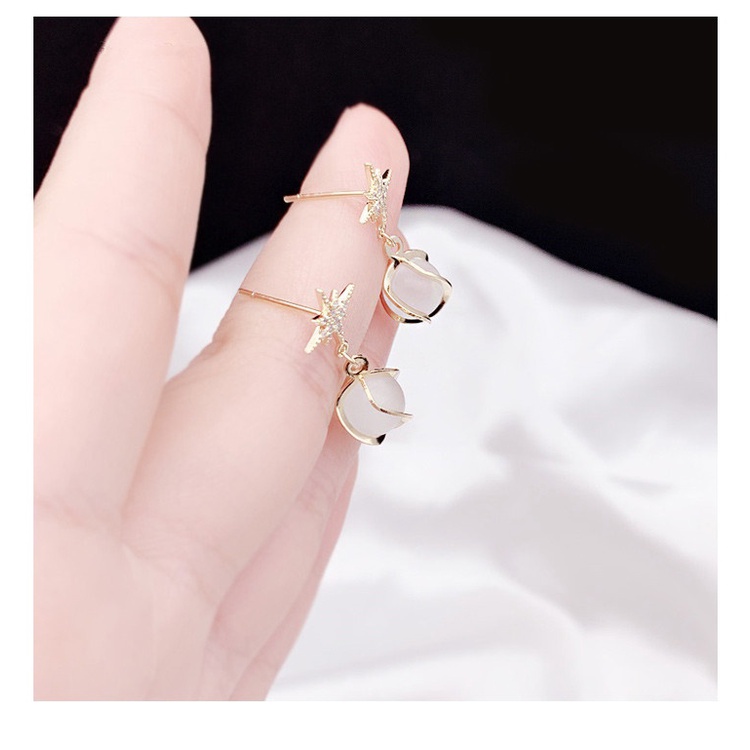 Bông Tai Đính Đá Opan Hình Ngôi Sao Phong Cách Hàn Quốc Thời Trang Mới Cho Nữ