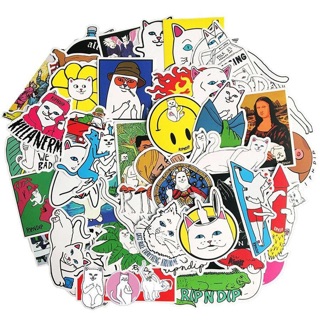 Sét 30-50 Sticker mèo ripndip ép lụa - hình dán ripndip có đề can bóc dán