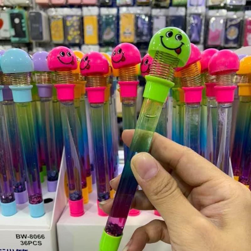 Bút Bi, Bút Nước Có Thú Emoji Có Kim Tuyến, Bút Mực Đen Emoji Kim Tuyến Nhiều Màu