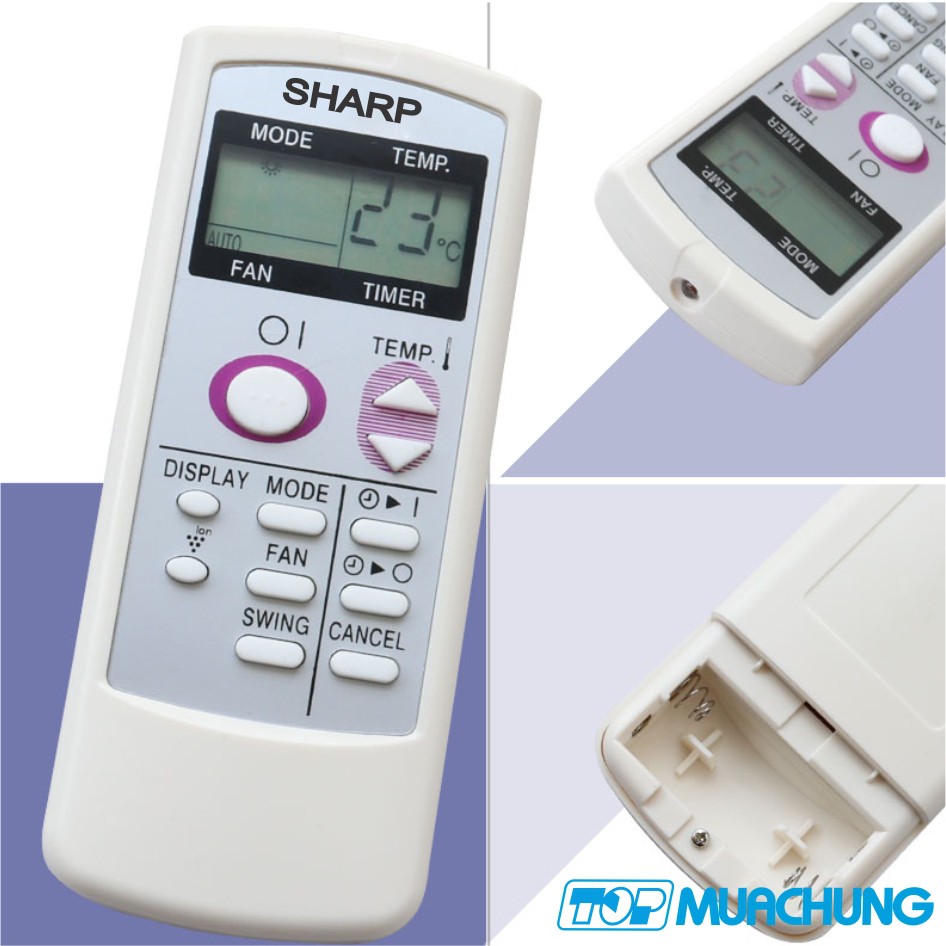 Remote cho máy lạnh 1 và 2 chiều SHARP (11 nút-ion).