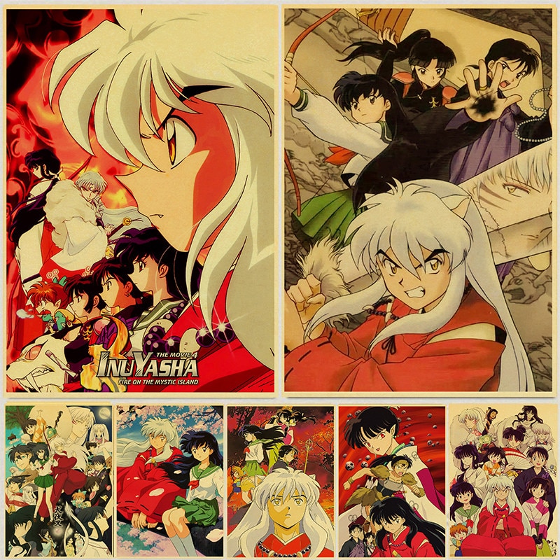 Poster Hoạt Hình Inuyasha Phong Cách Retro