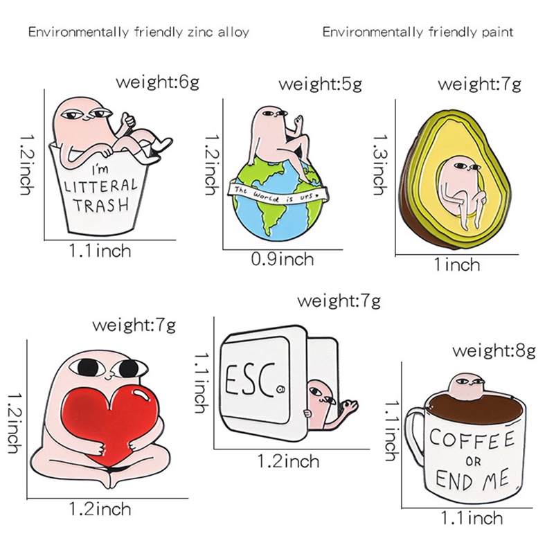 Huy hiệu cài áo hình quả bơ , cà phê sáng tạo