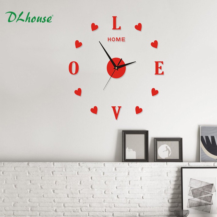 Đồng hồ dán tường DIY kiểu LOVE