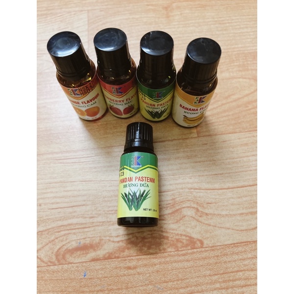 Hương lá dứa, Hương cam, Hương chuối, Hương dâu