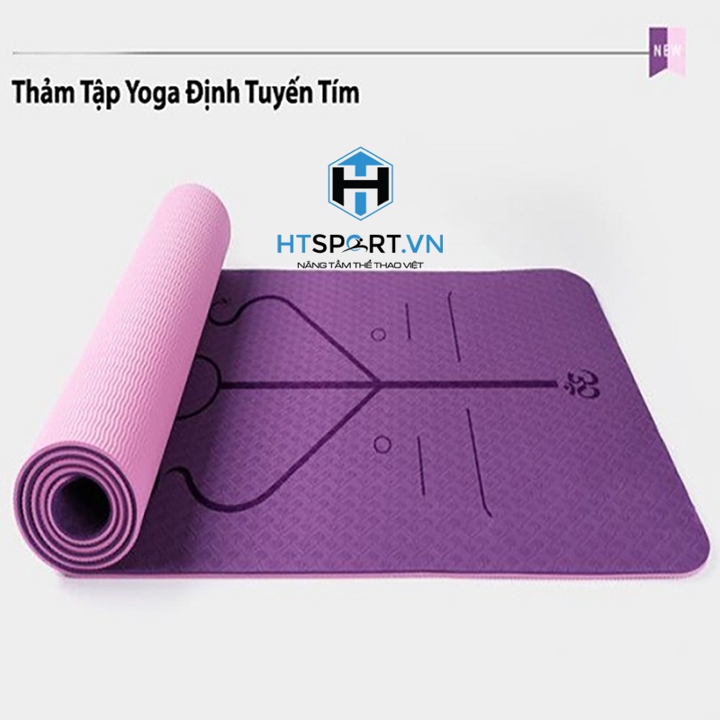 Thảm Yoga, Thảm Tập  Yoga Định Tuyến 8MM  TPE 2 Lớp, Chống Trượt Giá Rẻ