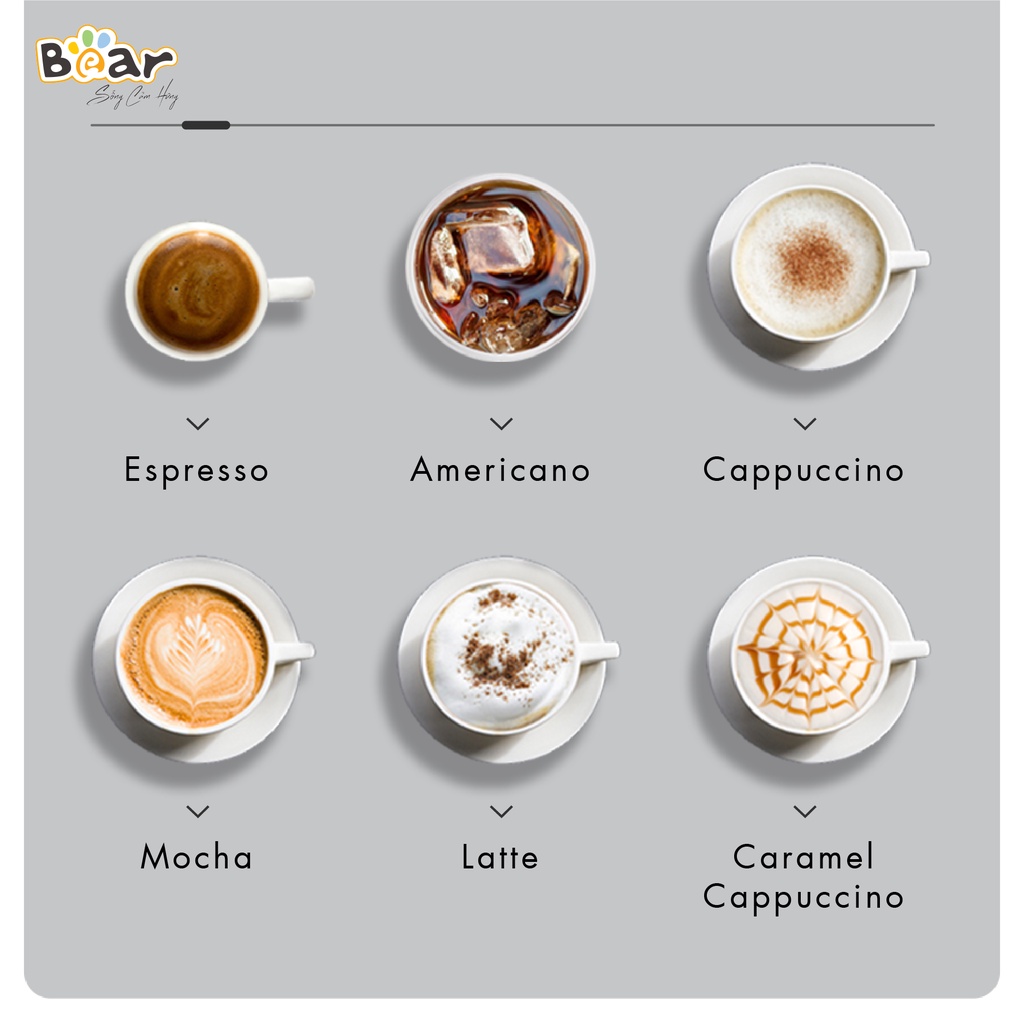 [Bear Chính Hãng] Máy Pha Cà phê Tự Động Bear CF- B15V1. Pha Espresso, Americano, Cappuccino, Mocha, Latte – Xanh nhạt