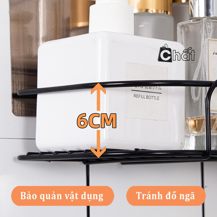 Kệ sắt dán góc tường nhà tắm, nhà bếp