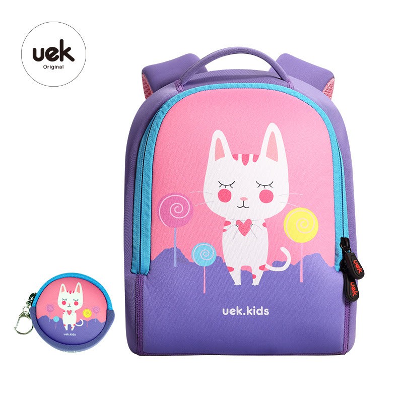 Balo uek size M mèo tím (kèm quà tặng chính hãng)
