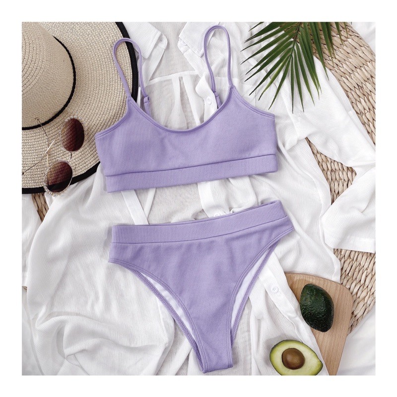 BIKINI CẠP CAO CÓ MÚT NÂNG NGỰC CHẤT THUN TĂM 2M0072