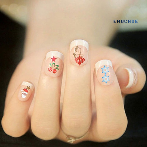 Miếng Dán Trang Trí Móng Tay Họa Tiết Giáng Sinh 3D Độc Đáo