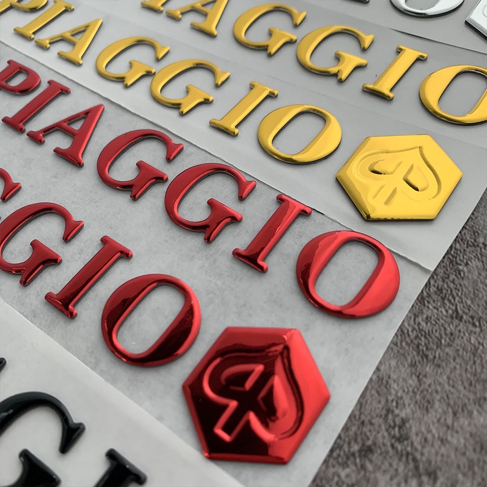 3D PIAGGIO Biểu tượng Nhãn dán Xe máy Thân hình Khung xe Không thấm nước đề can Phụ kiện xe máy