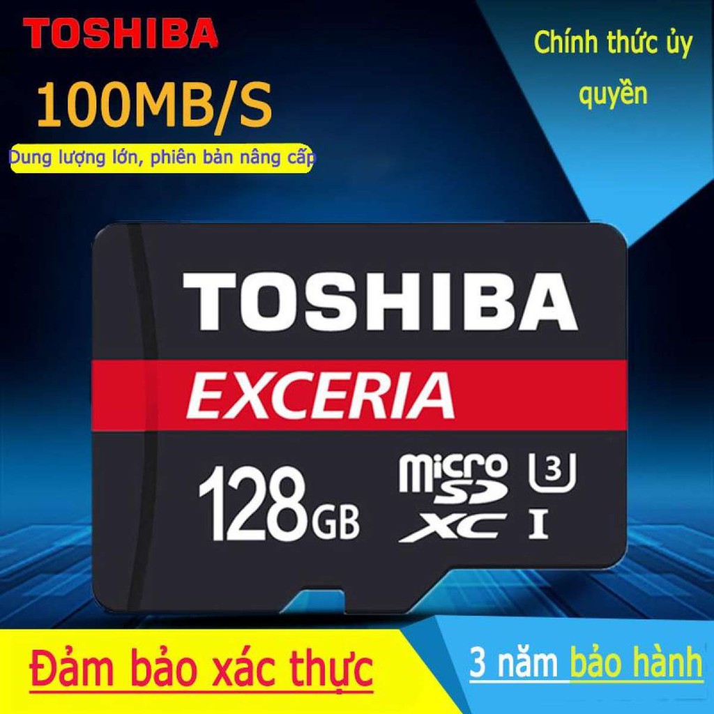 Toshiba 128GB Thẻ nhớ micro SDXC U3 Class 10 micro SD với Bộ điều hợp