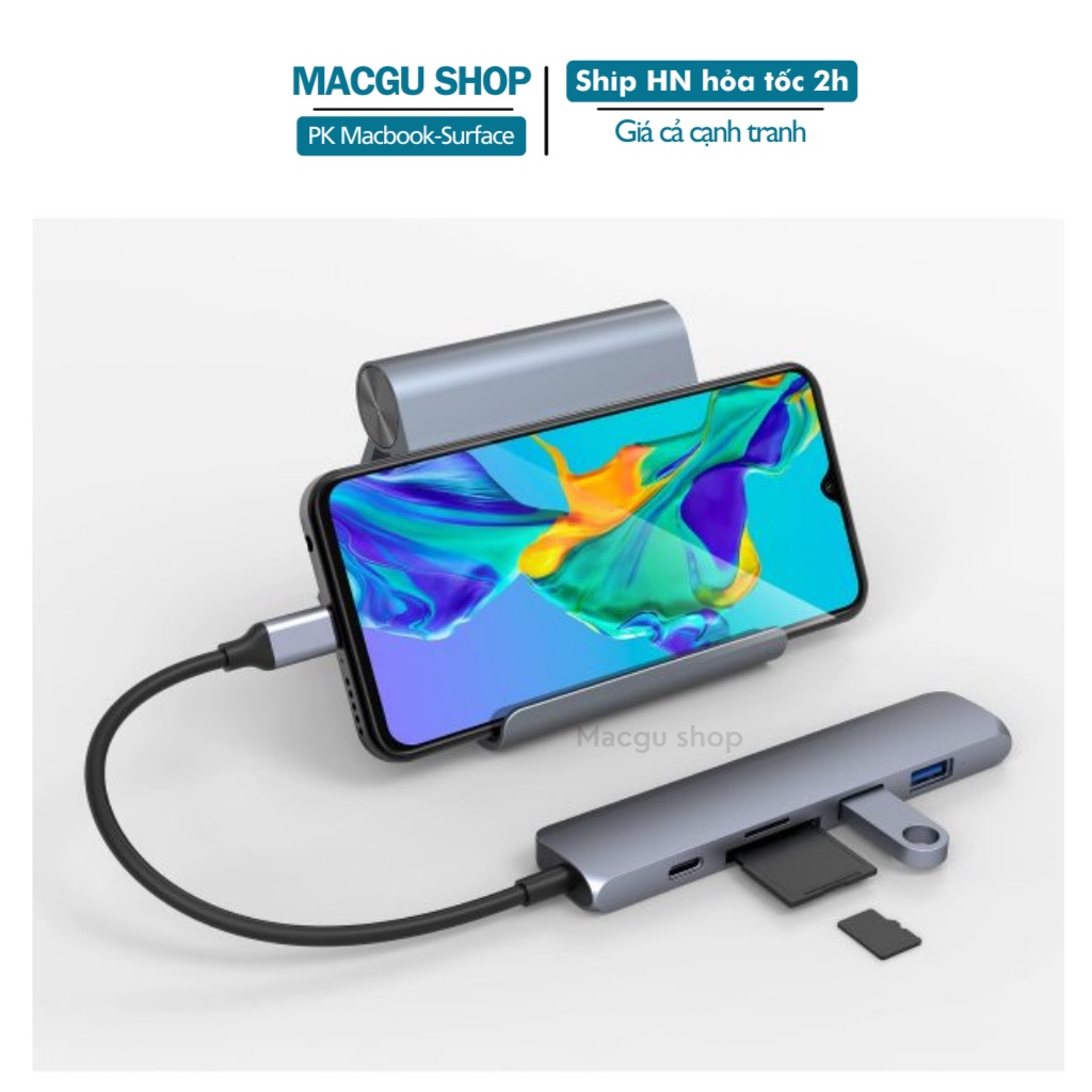 CỔNG CHUYỂN HYPERDRIVE BAR 6in1 USB-C HUB FOR MACBOOK, PC &amp; DEVICES-Hub chuyển đổi cao cấp