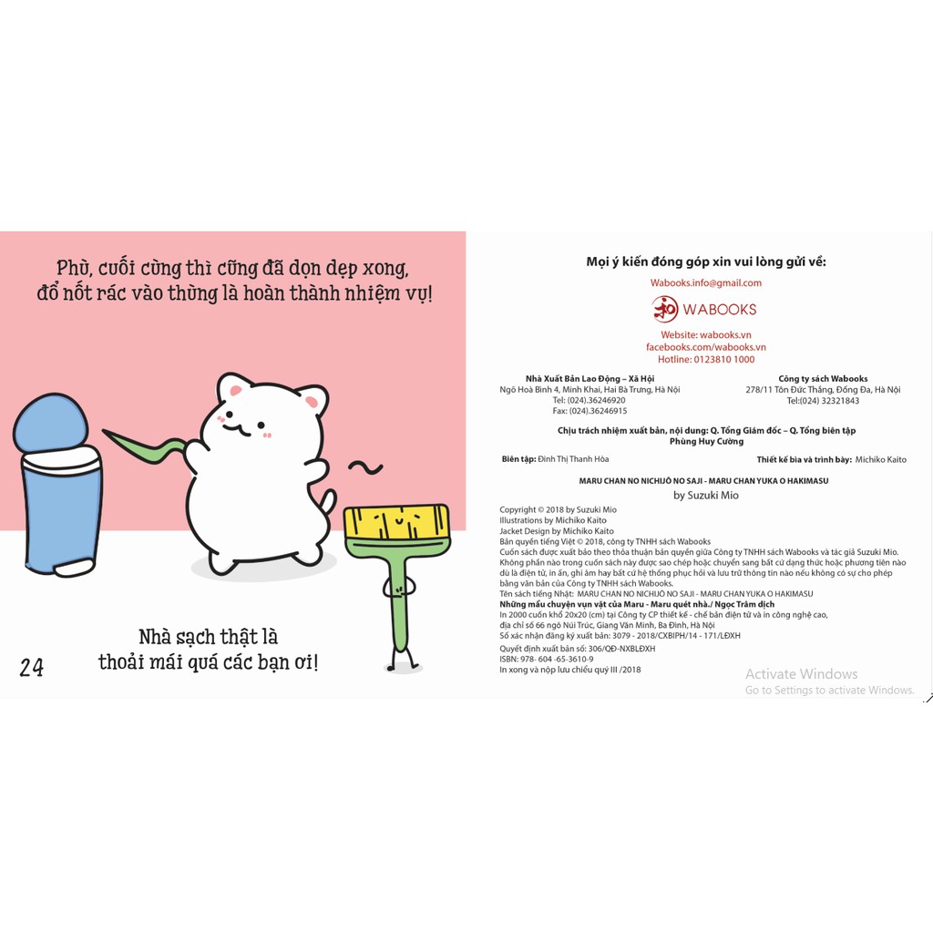 Sách Ehon - Maru quét nhà - Ehon Nhật Bản dành cho bé từ 2 - 8 tuổi | BigBuy360 - bigbuy360.vn