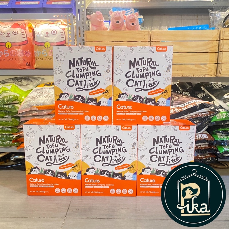Cát đậu nành, đậu nành mix đất sét Cature Tofu Hương Sữa - Cat Litter Natural Tofu 7L - Pika Petshop