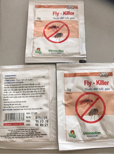 Thuốc diệt ruồi, gián FLy - Killer gói 5g