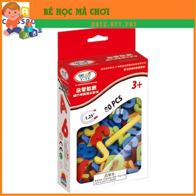 Bộ 80 Chữ Cái Và Số Nam Châm Cho Bé