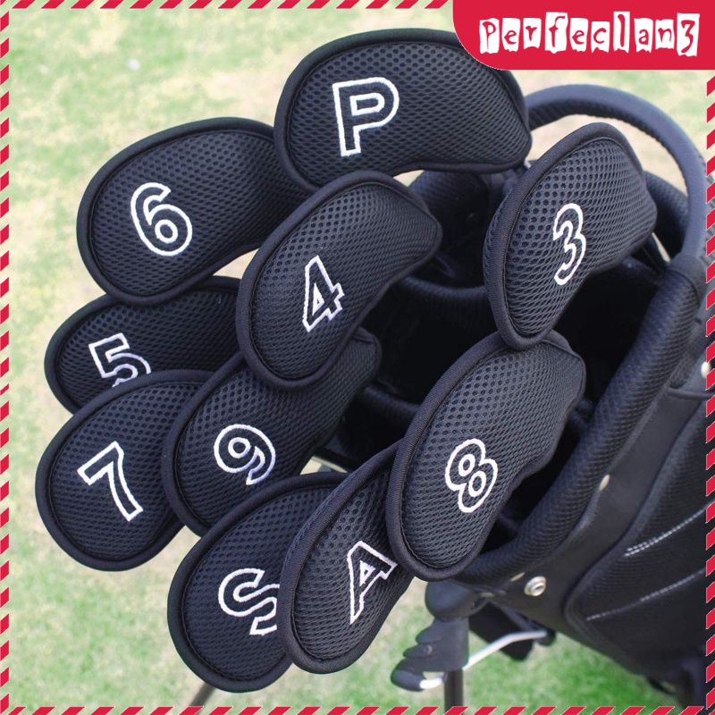 Set 10 bọc đầu gậy đánh golf màu đỏ thời trang