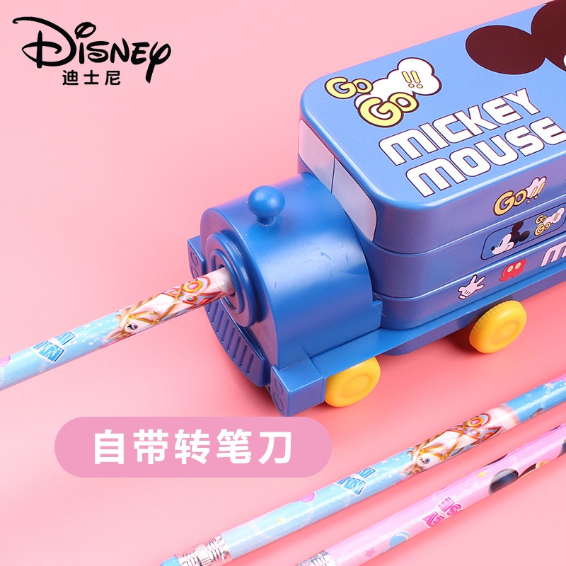 Disney Hộp Đựng Bút Hình Xe Lửa Chuột Mickey Xinh Xắn Ốp